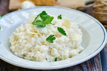 Risoto de provolone com manjericão