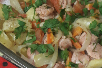 linguiça de frango ao forno