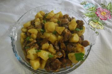 Moela de frango com batata