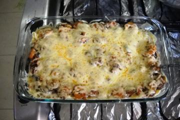 Macarrão com camarão e mexilhões