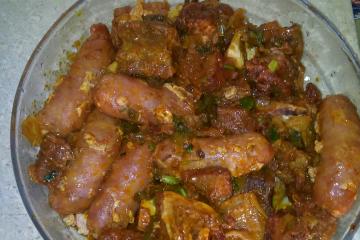 Costela com linguiça na panela de pressão