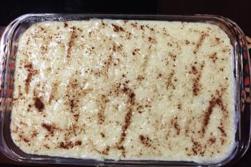 Arroz doce com leite condensado e coco