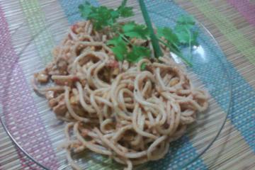 Macarrão com estrogonofe