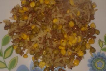 Carne moída com arroz