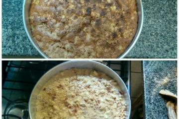 Bolo de aveia com maçã e banana