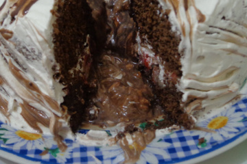 Bolo de chocolate recheado da Vivi