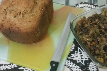 Pão de lingüiça com azeitonas para máquina de pão