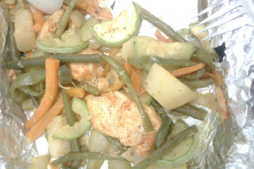 Papelote de frango com legumes