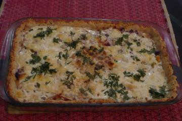 Torta de palmito com tomate seco