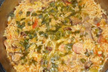 Arroz carreteiro delícia (com sobras de churrasco)