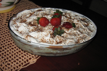 Pavê de chocolate com morangos