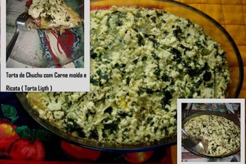 Torta light de chuchu com carne moída e ricota