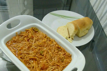 Polenta com frango