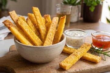 Palitinhos de flocão de milho na airfryer muito crocantes, práticos e saudáveis