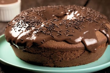 Bolo de chocolate e cacau sem glúten e sem lactose