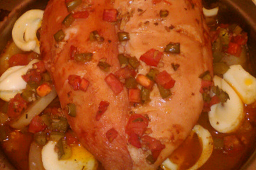 Frango assado com batata