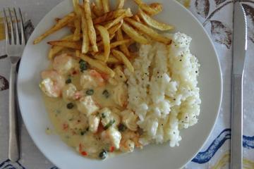 Camarão cremoso ao risoto de camarão