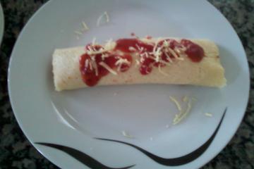 Massa panqueca com creme de leite
