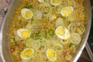 Bacalhau com grão-de-bico ao forno