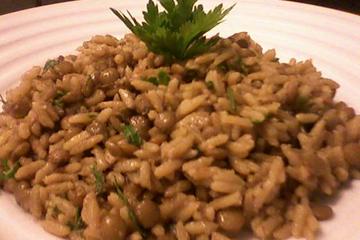 Arroz com lentilha