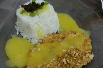 Filé de peixe assado com molho de laranja