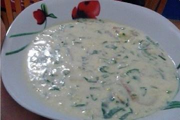Sopa de milho com espinafre