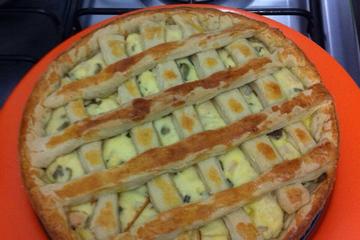 Torta de creme de leite com palmito