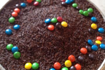 Bolo de chocolate, detalhes de um lindo bolo de chocolate com