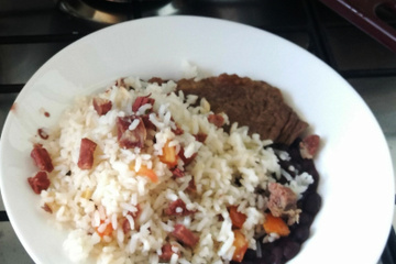 Arroz com carne seca