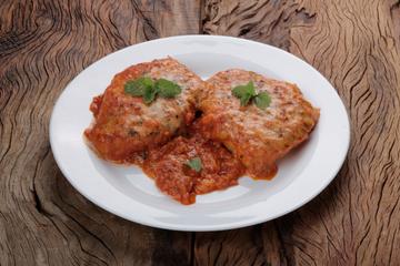 Bife à parmegiana assado