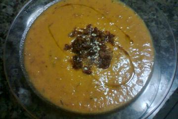 Creme de abóbora com carne seca