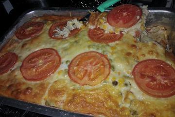 Torta cremosa de frango de liquidificador