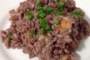 Risoto de salame com vinho