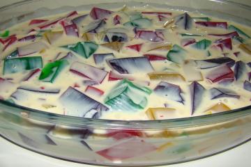 Gelatina colorida sem carboidrato