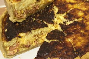 Quiche de presunto e queijo do Glauco