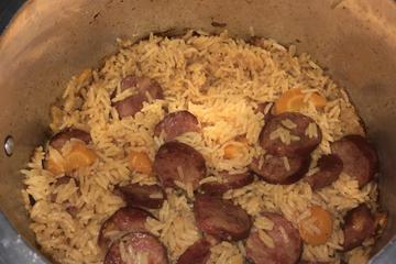 Arroz na panela de pressão