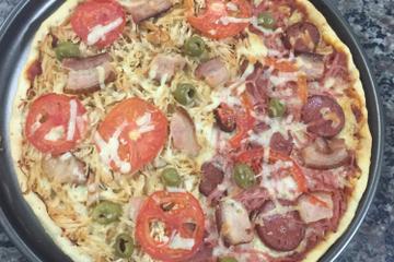Massa de pizza sem ovo