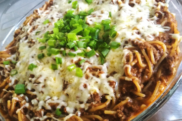 Macarrão com carne moída