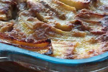 Torta seca de banana e amêndoas