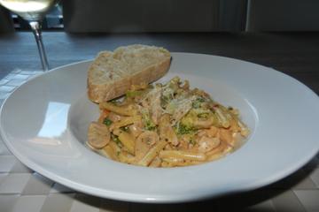 Penne com filé de frango
