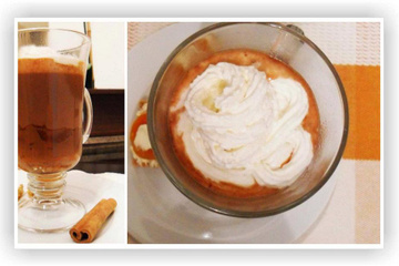 Chocolate quente com creme de avelã
