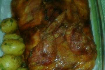 Frango desossado e recheado do Lúcio Cezar