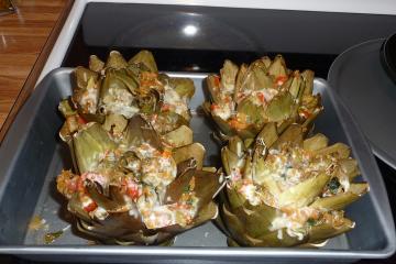Alcachofras recheadas ao forno