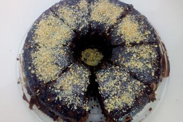 Bolo de amendoim com chocolate