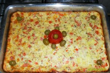 Torta de queijo e presunto