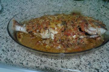 Pargo assado no forno