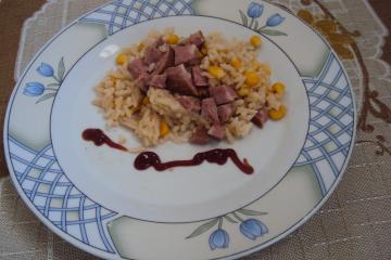 Arroz com calabresa