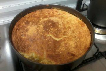 Torta de frango milho e requeijão