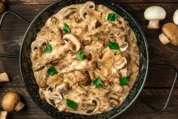 Estrogonofe de cogumelos (vegetariano)