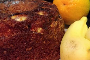 Bolo de banana integral com laranja